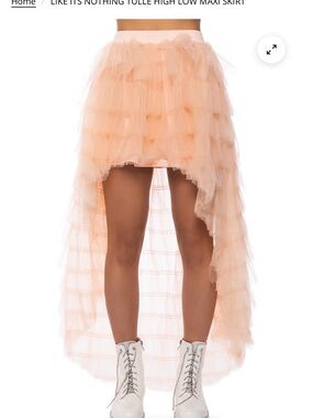 LIKE ITS NOTHING TULLE HIGH LOW MAXI SKIRT - L